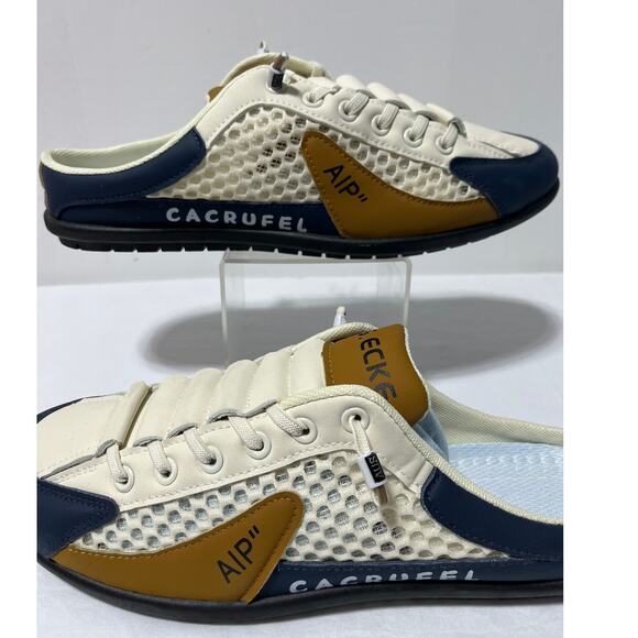 CACRUFEL AIP Mesh Slip-On Sneakers Men’s Size US 10.5 White/Blue/Yellow – NWB - Picture 8 of 8